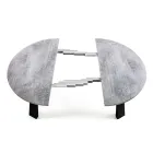 Runder Esstisch ausziehbar Bis zu 370 cm in Holz und Metall - Caimano Viadurini