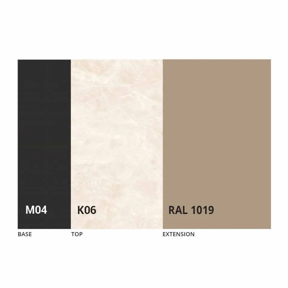 Runder ausziehbarer Esstisch aus Laminam Keramik Made in Italy - Lupetto Viadurini