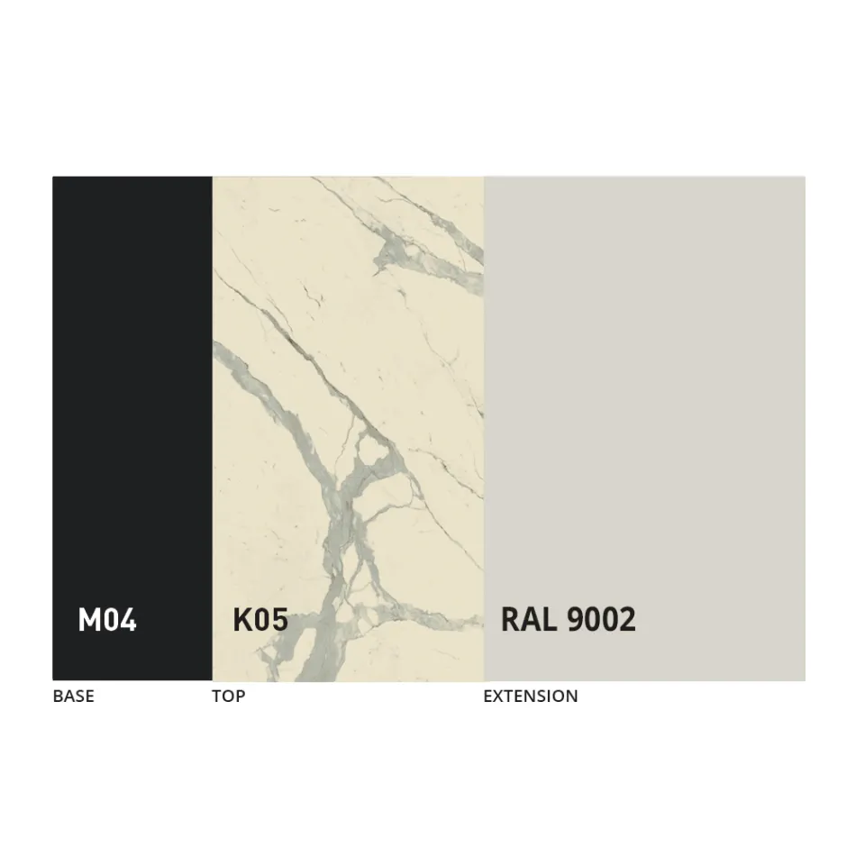 Runder ausziehbarer Esstisch aus Laminam Keramik Made in Italy - Lupetto Viadurini