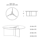 Runder Esstisch mit Sockel und Glasplatte Made in Italy - Charles Viadurini