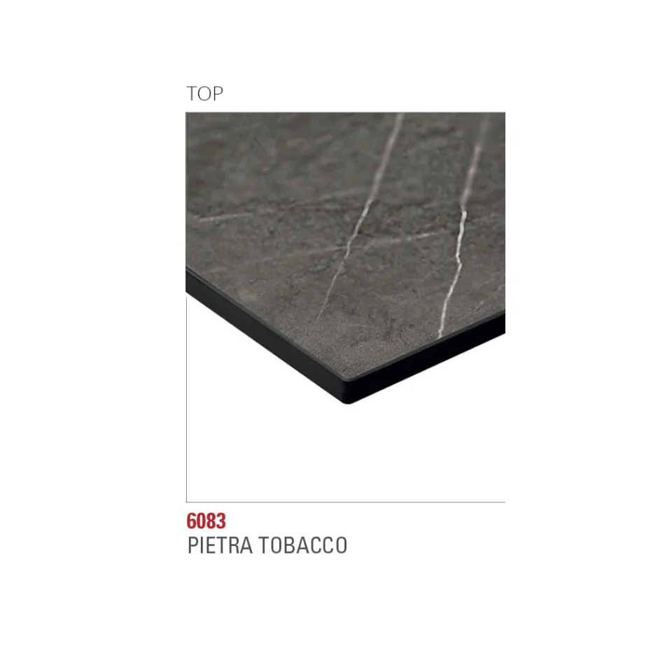 Runder Esstisch mit geschichteter HPL-Platte, hergestellt in Italien – Lingotto Viadurini