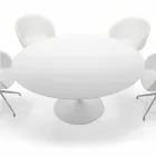 Runder Esstisch mit Laminatplatte, hergestellt in Italien – Dollars Viadurini