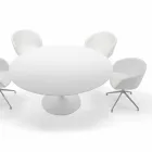 Runder Esstisch mit Laminatplatte, hergestellt in Italien – Dollars Viadurini