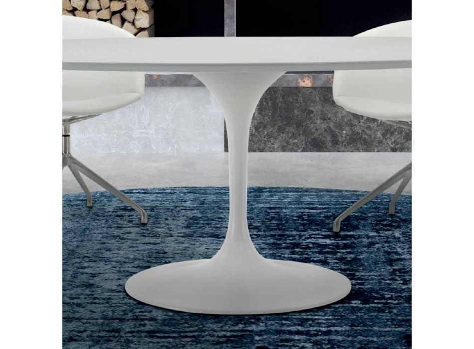 Runder Esstisch mit Laminatplatte, hergestellt in Italien – Dollars Viadurini