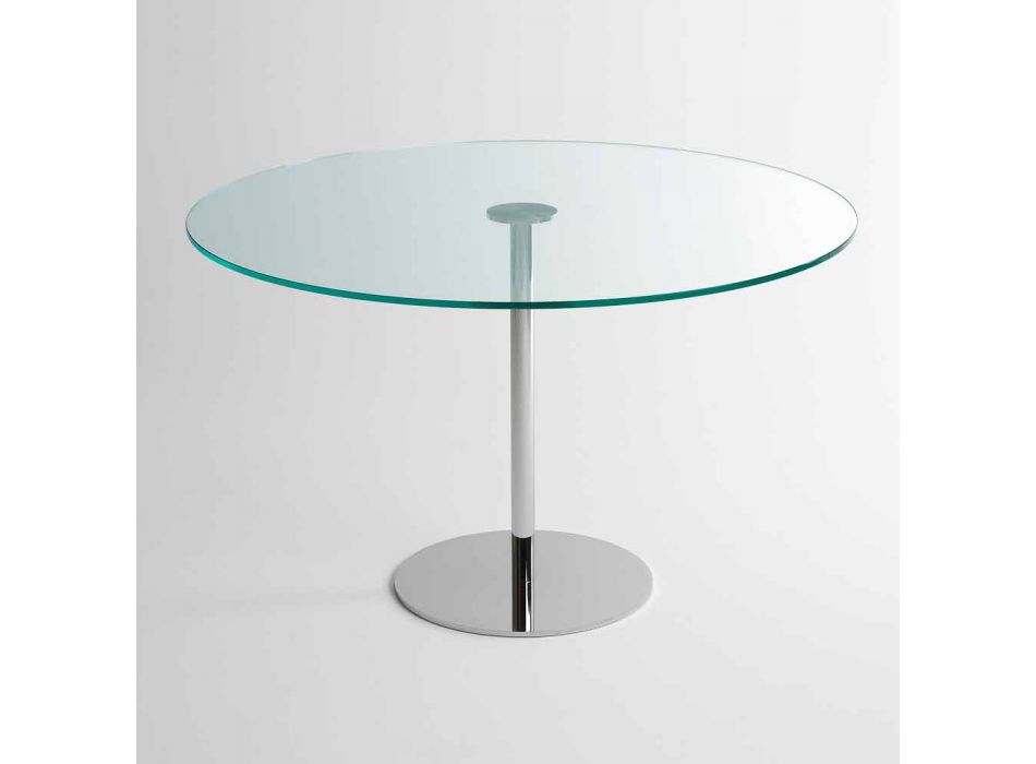 Runder Esstisch mit extraleichter Glasplatte Made in Italy - Dolce Viadurini