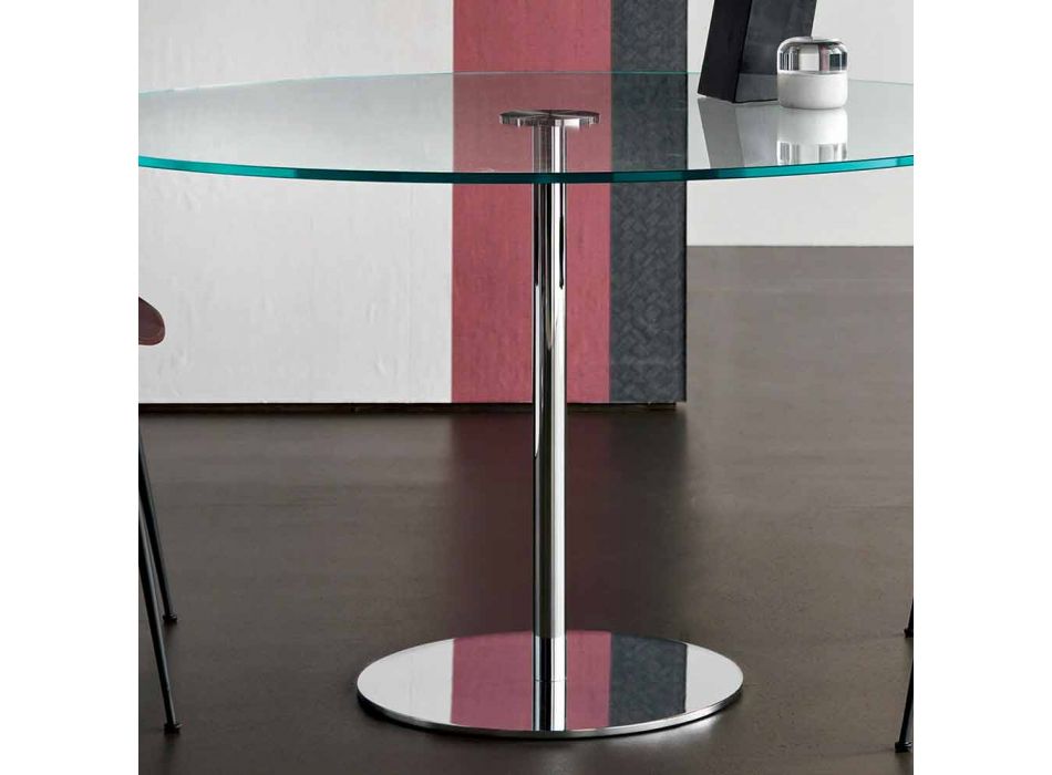 Runder Esstisch mit extraleichter Glasplatte Made in Italy - Dolce Viadurini