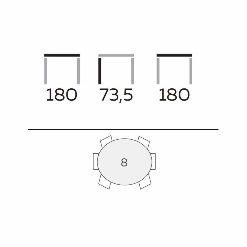 Runder Esstisch aus poliertem Steinzeug und Holz Made in Italy - Madame Viadurini