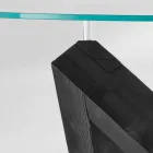 Runder Esstisch aus Holz mit Glasplatte Bao, modernes Design Viadurini