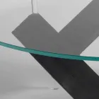 Runder Esstisch aus Holz mit Glasplatte Bao, modernes Design Viadurini