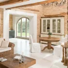 Runder Esstisch aus recyceltem Tropenholz mit zentralem Fuß - Slide Viadurini