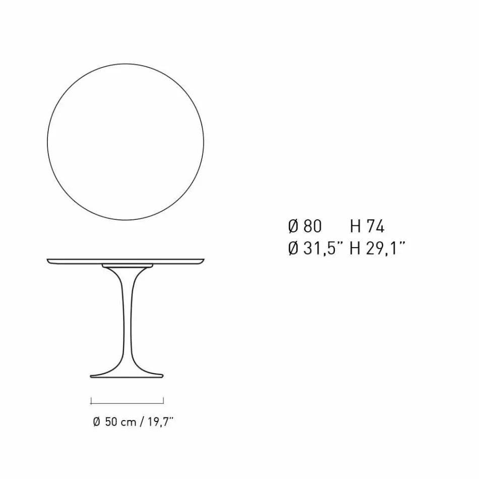 Runder Esstisch aus Marmor und lackiertem Aluminium Made in Italy - Superb Viadurini