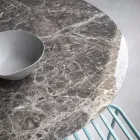 Runder Esstisch aus Glaskeramik und Metall Made in Italy - Alfero Viadurini