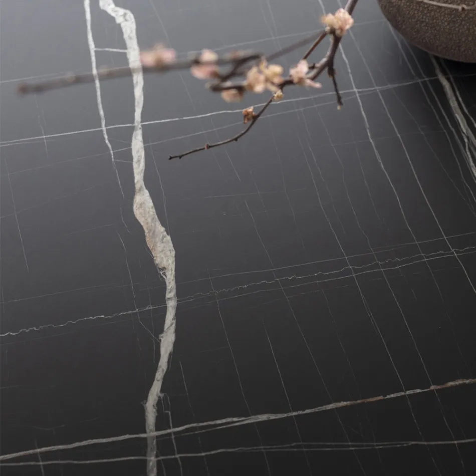 Runder Esstisch aus Metall und laminiertem HPL Made in Italy - Bastiano Viadurini