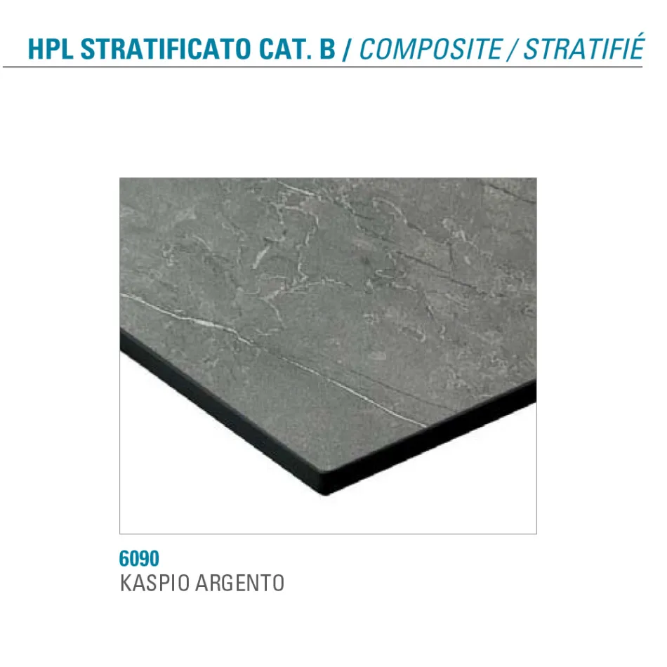 Runder Esstisch aus Metall und laminiertem HPL Made in Italy - Bastiano Viadurini