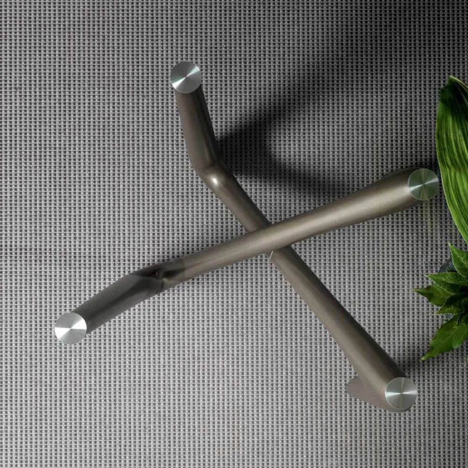 Runder Esstisch aus transparentem Glas und Polyurethanbeinen - Stalto Viadurini