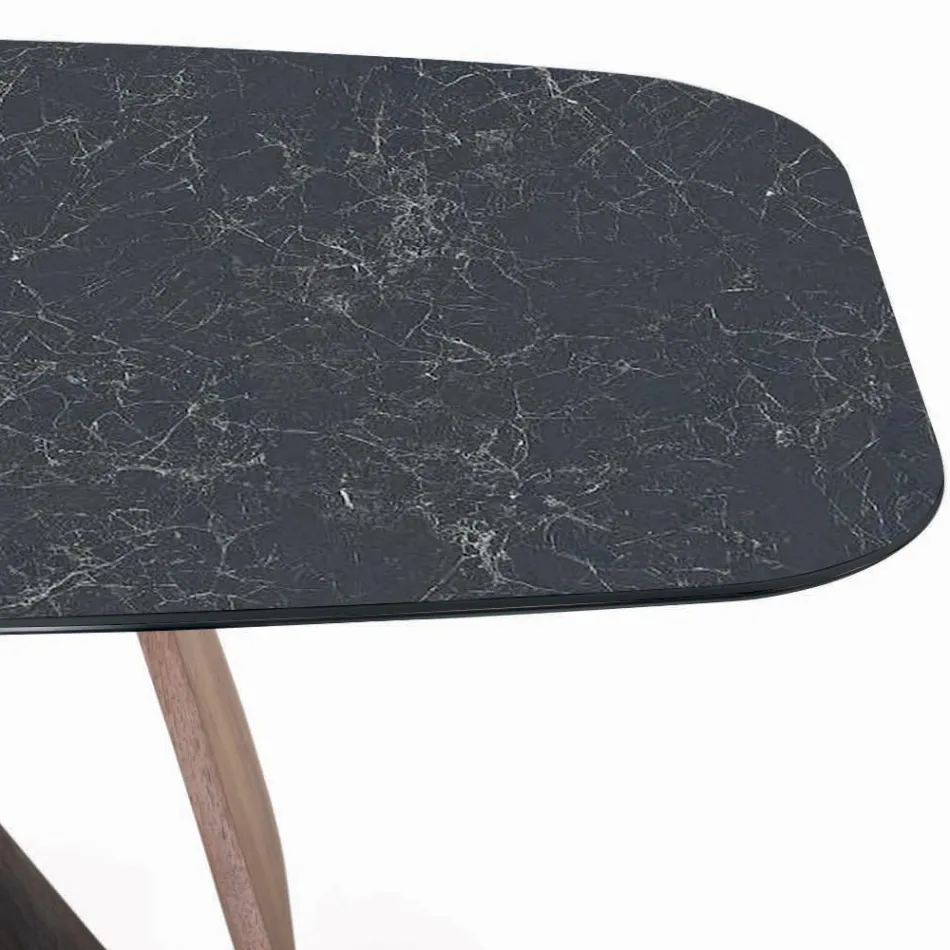 Fester Wohnzimmertisch mit Holzgestell, hergestellt in Italien – Equatore Viadurini