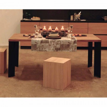 Moderner Designtisch aus natürlichem Walnussholz, L180xP90cm, Yvonne Viadurini