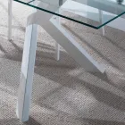 Designer Tisch ausziehbar Metall und gehärtetes Glas Mesa Viadurini