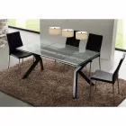 Designer Tisch ausziehbar Metall und gehärtetes Glas Mesa Viadurini