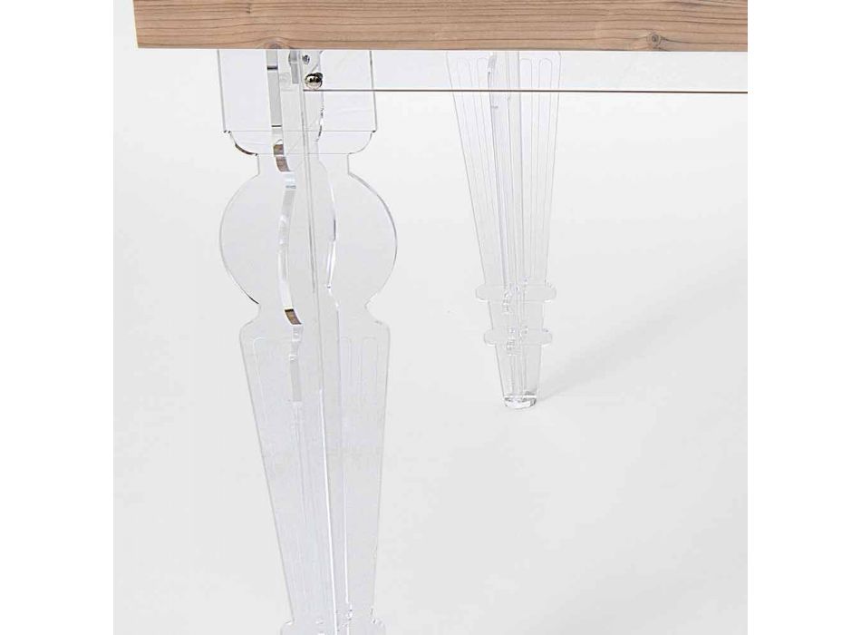 Designtisch aus Tannenholz und Plexiglas aus Italien, Castro Viadurini