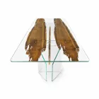 Delphin Holz-Design Tisch und Venedig venezianischem Glas Viadurini