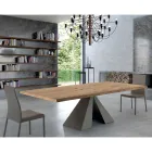 Designtisch aus furniertem Holz und Stahl, hergestellt in Italien – Dalmata Viadurini