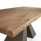 Designtisch aus furniertem Holz und Stahl, hergestellt in Italien – Dalmata Viadurini