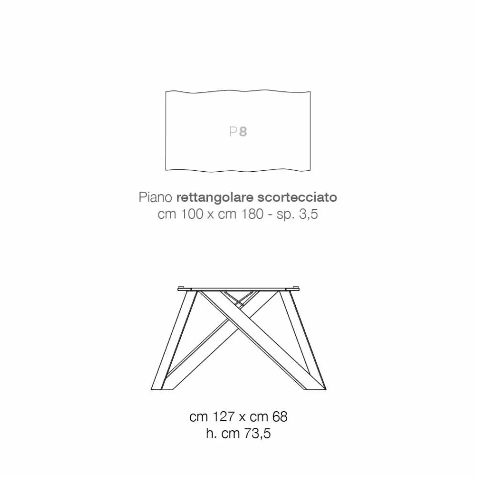 Designtisch aus Massivholz hergestellt in Italien, Wilmer Viadurini