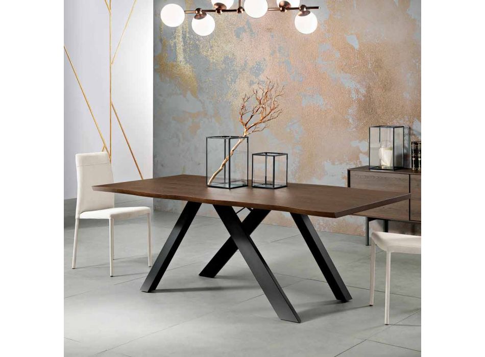 Designtisch aus Massivholz hergestellt in Italien, Wilmer Viadurini