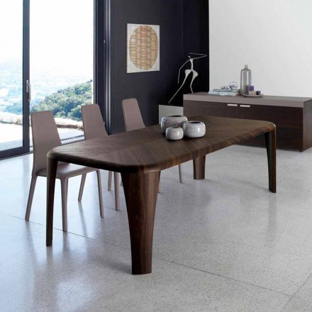 Moderner hölzerner Designtisch handgefertigt in Italien Holz Viadurini
