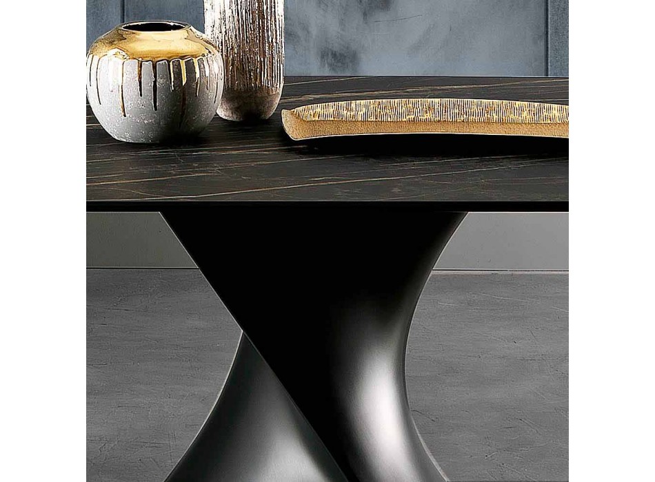 Moderner Glastisch aus Keramik, hergestellt in Italien, Clark Viadurini