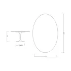 Eero Saarinen Tisch H 74 mit ovaler Platte aus goldenem Calacatta-Marmor Made in Italy - Scharlachrot Viadurini