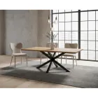 Fester Tisch 180x90 cm aus Eiche mit Eisengestell - Lega Viadurini