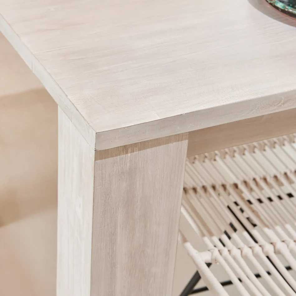 190 x 100 cm großer, fester Wohnzimmertisch aus massivem Teakholz – flämisch Viadurini