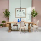 Fester Tisch 240x100 cm aus gealtertem, naturbelassenem Kiefernholz - Afrika Viadurini