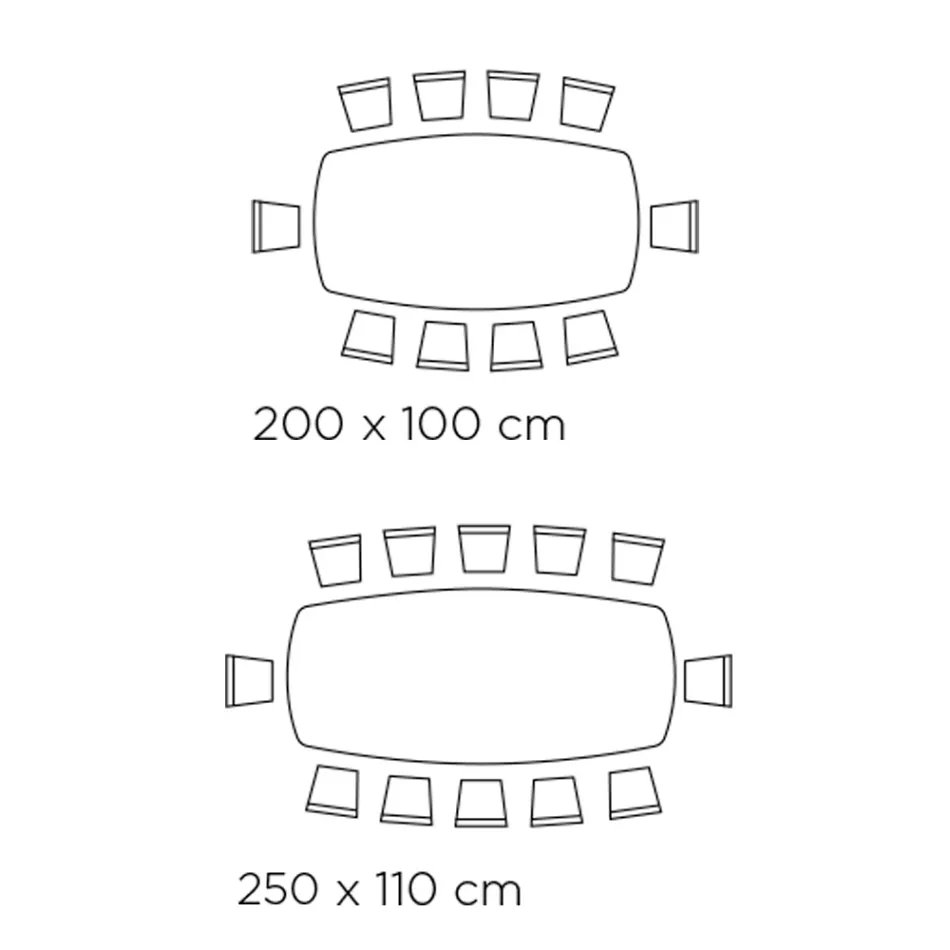 Fester tonnenförmiger Tisch aus Laminat und Eschenholz, hergestellt in Italien – Norden Viadurini