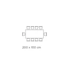 Fester Tisch mit Stahlgestell und Keramikplatte, hergestellt in Italien – Hose Viadurini