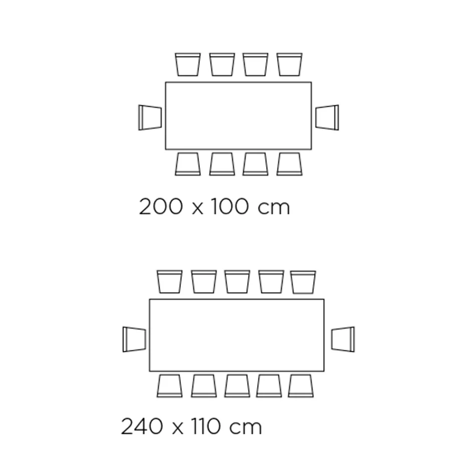Fester Tisch mit umgekehrter Kante aus extraklarem Glas und Stahl, hergestellt in Italien – Grotta Viadurini