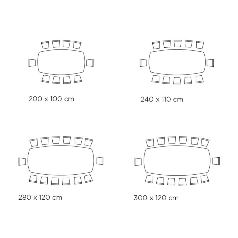 Fester Tisch mit tonnenförmiger Platte aus Keramik, hergestellt in Italien – Settimmio Viadurini