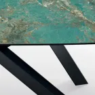 Fester Tisch mit tonnenförmiger Platte aus Keramik, hergestellt in Italien – Settimmio Viadurini