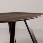 Fester Tisch mit elliptischer Platte und abgeschrägter Kante, hergestellt in Italien – Tirian Viadurini