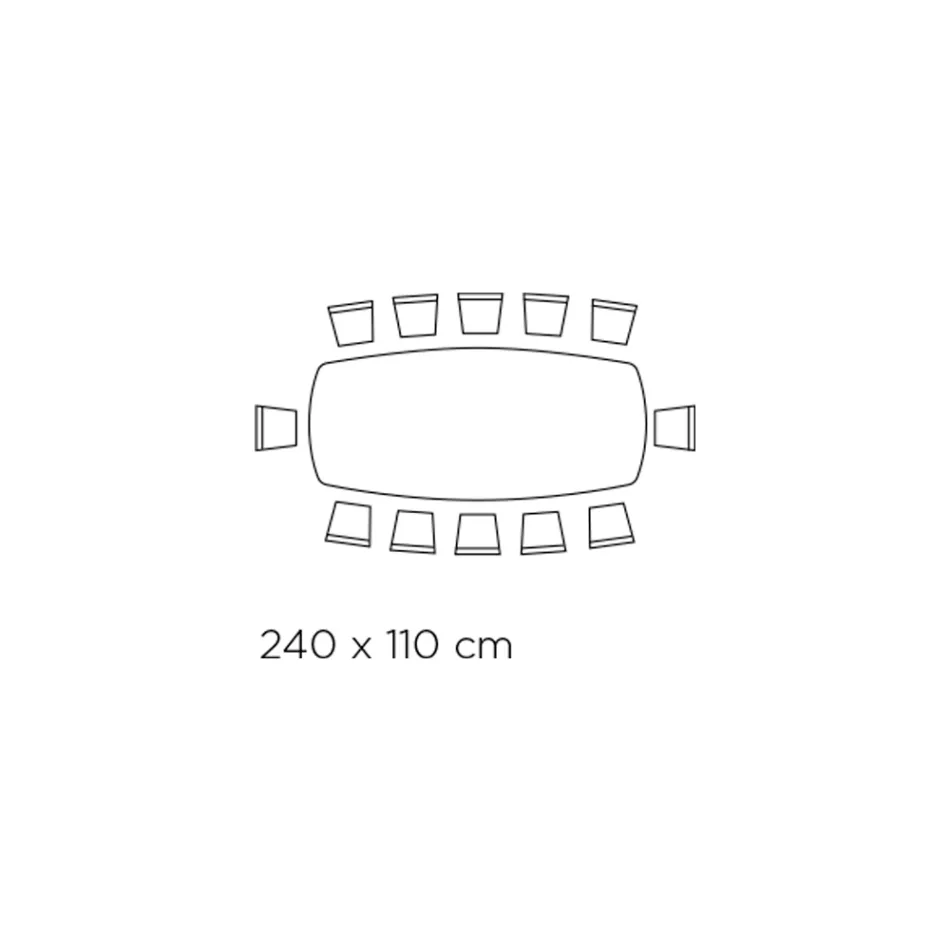 Fester Tisch mit polierter silberner Onyx-Keramikplatte, hergestellt in Italien – Grotta Viadurini