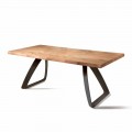 Tisch aus Furnierholz Eiche und Metall schwarz Logan