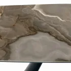 Fester Keramiktisch und Sockel aus schwarz lackiertem Stahl, hergestellt in Italien – Gläser Viadurini