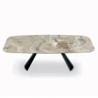 Fester Keramiktisch und Sockel aus schwarz lackiertem Stahl, hergestellt in Italien – Gläser Viadurini