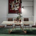 Fester rechteckiger Tisch mit Holzsockel, hergestellt in Italien – Equatore