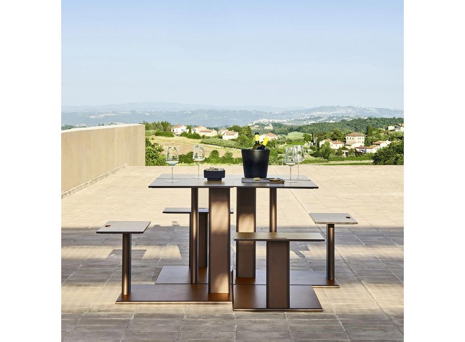 Gartentisch mit Aluminiumsitz Made in Italy - Plinto von Varaschin Viadurini