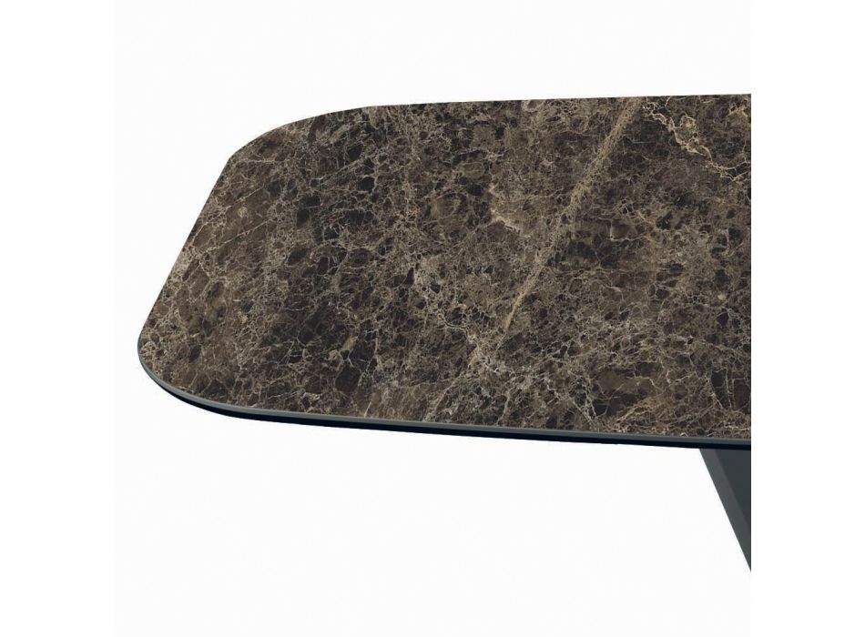 Tisch und Untergestell aus Keramik mit Graphit-Finish, hergestellt in Italien – Hose Viadurini