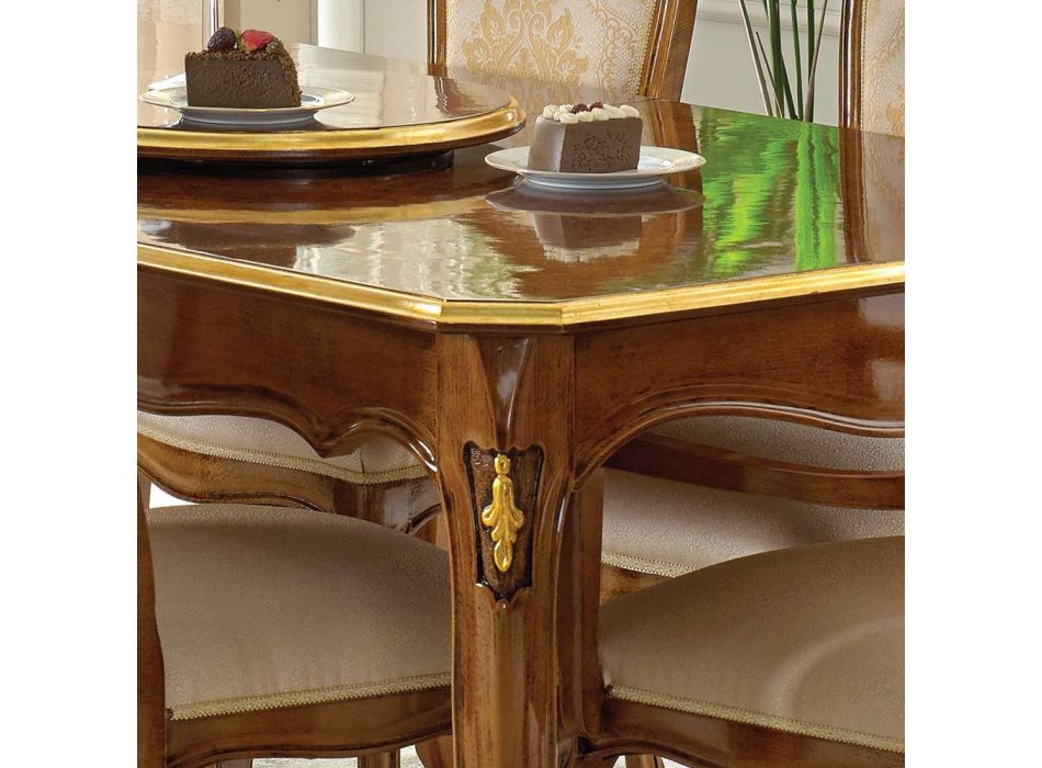 Ausziehbarer Holztisch 280 cm Klassischer Stil Made in Italy - Majesty