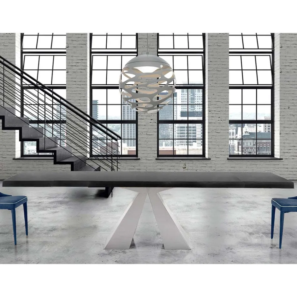 Moderner Holztisch, ausziehbar bis 300 cm, hergestellt in Italien – Dalmatiner Viadurini